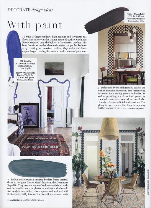 1 House & Garden recommends Annie Sloan's paint in 'Napoleonic Blue' in its decorating design ideas