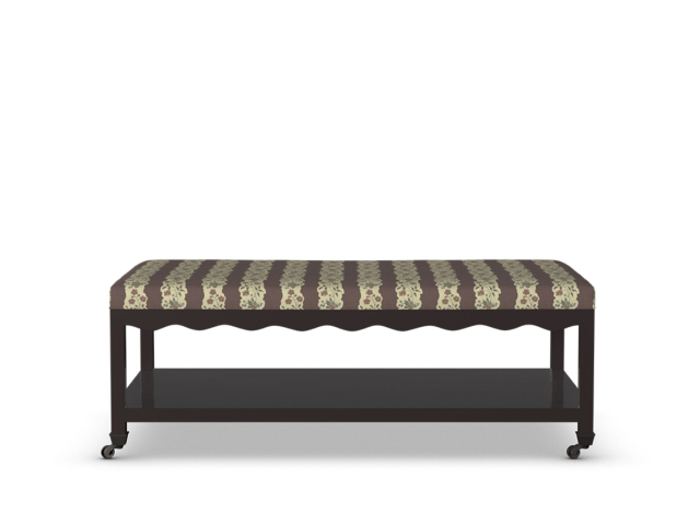 TROVE by Studio Duggan – Furniture – Footstools, ottomans and benches – Second Wave ottoman, Jasper Red Oak Stripe – Portrait